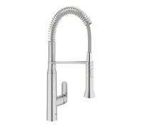 GROHE K7 Mitigeur monocommandé pour évier, saillie 234mm, orientable, douchette professionnelle, double jet, hauteur 539mm, 31379DC0, 31379DC0, Colorazione: super acciaio