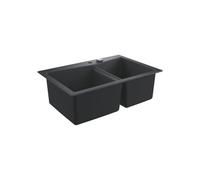 Grohe K700 Lavello in Materiale Composito, Doppia Vasca con Gocciolatoio, Granite Black, 83.8 x 55.9 cm