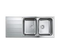 Grohe Lavello a due vasche con gocciolatoioo reversibile 31588SD1 finitura acciaio inox da 116x50 cm
