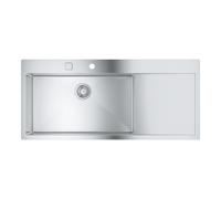 Grohe K1000 lavello da cucina, 31581SD1, 80-S 116/52 1.0 lh K1000 acciaio inox satinato [Lavelli da Cucina > per Base Sottolavello a partire da 80 cm]