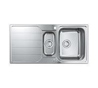 Lavello Inox K500 31572sd1 - Incasso - 1 Vasca + Vasca - Installazione Gocciolatoio Reversibile - 100x50 Cm - Acciaio Inox