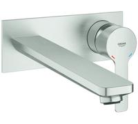 Grohe Lineare 2 trous pour lavabo, montage mural, saillie 207mm, 23444DC1, 23444DC1, Colorazione: super acciaio