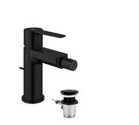 GROHE Lineare Miscelatore Bidet con Set Scarico Pop-Up (Da Piano, Taglia S 145mm, Risparmio Idrico, Mousseur a Giunto Sferico, Cartuccia Ceramica 28 mm, Attacchi 3/8 Pollici), Nero Opaco