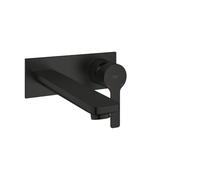 GROHE Lineare Miscelatore Lavabo a Parete 2 Fori senza Corpo Incasso (Bocca Rettangolare Sporgenza 207mm, Interasse 110 mm, Risparmio Idrico), Nero Opaco