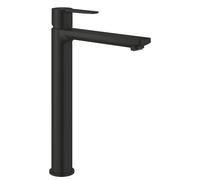 GROHE Lineare Miscelatore Lavabo Smooth Body per Lavabi a Colonna (Taglia XL 313 mm, Risparmio Idrico, Cartuccia Ceramica 28 mm, Attacchi 3/8 Pollici, Pressione Min.), Nero Opaco