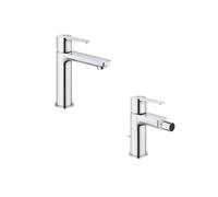 Grohe Lineare Set 2 Miscelatori Monocomando per Lavabo e Bidet Taglia S Cromo