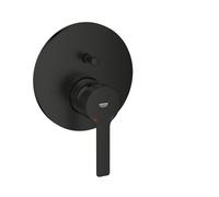GROHE Lineare Set Finitura Miscelatore Doccia/Vasca Incasso Monocomando con Deviatore Automatico 2 Vie (Leva Metallica, Cartuccia Ceramica 46 mm, Senza Box da Incasso), Nero Opaco