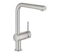 miscelatore cucina Grohe Minta con doccetta estraibile a 2 getti, finitura supersteel - 30274DC0