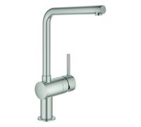 GROHE Minta Mitigeur monocommandé pour évier, saillie 210mm, bec en L, orientable, 31375DC0, 31375DC0, Colorazione: super acciaio