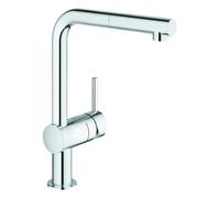 GROHE Minta Mitigeur monocommandé pour évier, saillie 246mm, basse pression, bec en L, extractible, orientable, 31397000, 31397000