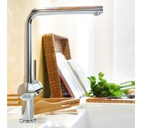 miscelatore lavello cucina Grohe Minta con bocca alta girevole, finitura cromo - 31375000