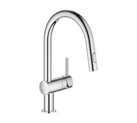 Grohe Minta miscelatore monocomando per lavello con doccino estraibile, colore cromo lucido - 32321002