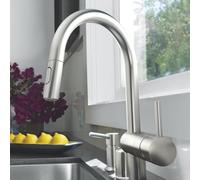 Grohe Minta miscelatore monocomando per lavello con doccino estraibile, colore supersteel - 32321DC2