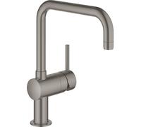 GROHE Minta Mitigeur monocommandé pour évier, saillie 223mm, bec en U, orientable, 32488AL0, 32488AL0, Colorazione: grafite dura spazzolata