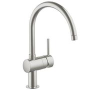 miscelatore lavello cucina Grohe Minta con bocca alta girevole, finitura supersteel - 32917DC0