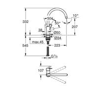 GROHE Miscelatore monocomando per lavello BauLoop 31368001