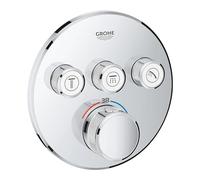 Thermostat Grohe Grohtherm SmartControl avec trois vannes d'arrêt, rosette murale ronde, 29121000, 29121000, Colorazione: cromo
