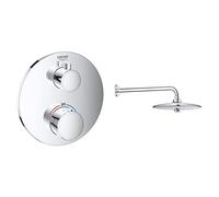 GROHE Parte Esterna Termostatico Incasso a 2 Vie (Doccia) per Rapido Smartbox Grohtherm, Design Tondo 24076000 & Set Doccia Completo, ABS Cromo 26404000