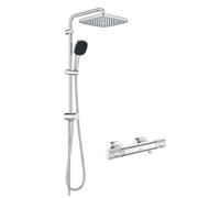 Grohe Precision Feel miscelatore termostatico con sistema doccia Grohe Vitalio Comfort 250 Cube Flex, finitura cromo - 34790000 - 26698001