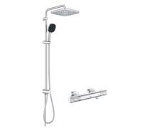 Grohe Precision Feel miscelatore termostatico con sistema doccia Grohe Vitalio Comfort 250 Cube Flex, finitura cromo - 34790000 - 26986001