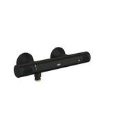 GROHE Precision Flow - Miscelatore Doccia Termostatico a Parete (Pulsante Sicurezza 38°C, Limitatore Temperatura 43°C, Tecnologia Eco per Ridurre Acqua ed Energia), Nero Opaco