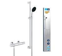 Grohe Precision Start set doccia, 1 tipo di getto, 34854001, Precision Start; Grohtherm cromo/nero [Rubinetteria Bagno > Set Doccia]