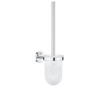 GROHE QuickFix Start Cosmopolitan, Set scopino per WC vetro e metallo, montaggio a parete, fissaggio nascosto, viti e tasselli inclusi, montaggio facile con GROHE QuickGlue, 374 mm, Cromo, 41169000