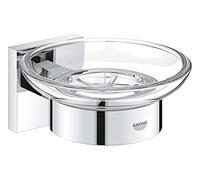 GROHE QUICKFIX Start Cube, Porta sapone con supporto, Installazione a vite o con colla, Cromo, 41096000