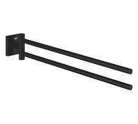 Grohe Quickfix Start Cube, Portasciugamani da Parete Per Bagno Metallo, Fissaggio Nascosto, Viti e Tasselli Inclusi, 438 mm, Nero Opaco, 409762430