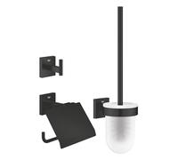 GROHE Quickfix Start Cube, Set di Accessori Per WC 3 in 1, Portarotolo, Scopino