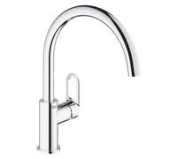 Grohe QuickFix Start Flow miscelatore monocomando per lavello cucina con bocca orientabile, finitura cromo - 31555001