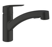 GROHE QuickFix Start - Miscelatore da lavello con doccetta estraibile, doppio getto, angolo di rotazione 90°, nero opaco 305312431