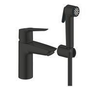 Grohe QuickFix Start miscelatore lavabo, taglia S, con manopola doccia, supporto e flessibile, finitura nero opaco - 231232433