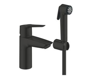 Grohe QuickFix Start miscelatore lavabo, taglia S, con manopola doccia, supporto e flessibile, finitura nero opaco - 231232433