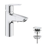 Grohe QuickFix Start miscelatore lavabo, taglia M, con bocca estraibile e piletta scarico clic-clac, cromo - 24205003