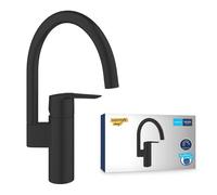 Grohe QuickFix Start miscelatore monocomando per lavello cucina con bocca alta girevole, finitura nero opaco - 304692430
