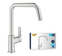 Grohe QuickFix Start miscelatore monocomando per lavello cucina con bocca orientabile, finitura supersteel - 30470DC0