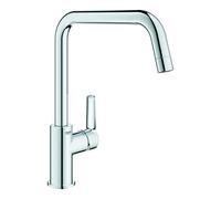 GROHE QUICKFIX Start Rubinetto Miscelatore Monocomando per Lavello, Cromo, Bocca a "U", Strumento di Installazione Incluso