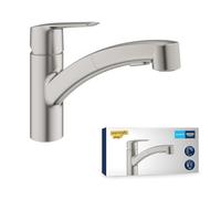 Grohe QuickFix Start 30531DC1 miscelatore monocomando per lavello con doccetta estraibile, finitura supersteel