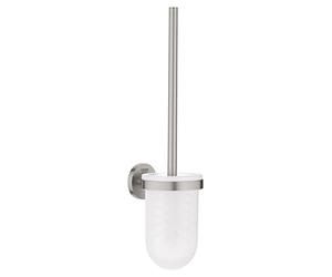 GROHE QuickFix Start, Set scopino per WC metallo e vetro, fissaggio a parete nascosto, viti e tasselli inclusi, montaggio facile con GROHE QuickGlue, 398 mm, Super Steel, 41185DC0