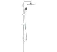 GROHE QuickFix Vitalio Start 250 Colonna Doccia Flex con Deviatore (soffione 25 cm 2 getti Rain SmartRain, doccetta SmartSwitch, risparmio idrico), Cromo, 26817000