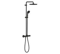 GROHE QuickFix Vitalio Start System 250 Colonna Doccia con Termostatico (soffione tondo 25 cm 1 getto, doccetta tonda 11 cm 2 getti, flessibile 1,75 m, risparmio idrico), Cromo, 266772430