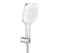 GROHE Set doccia Rainshower SmartActive Cube 130 mm, 3 getti, 9,5 l/min, supporto, bianco luna