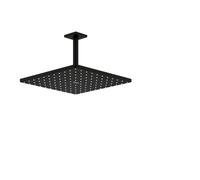 GROHE Rainshower 310 Mono Cube Set Soffione (A Soffitto, Soffione Risparmio Idrico 310mm con Braccio 142mm, Spray PureRain), Forma Quadrata, Nero Phantom