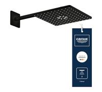 GROHE Rainshower 310 SmartActive CUBE Set Soffione con 2 Opzioni Spray (Soffione 310mm a Parete con Braccio 400mm, Richiede Pre-Installazione), Nero Phantom
