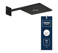 GROHE Rainshower 310 SmartActive CUBE Set Soffione con 2 Opzioni Spray (Soffione 310mm a Parete con Braccio 400mm, Richiede Pre-Installazione), Nero Opaco