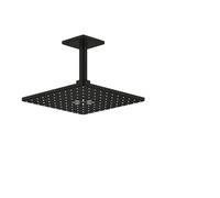 GROHE Rainshower 310 SmartActive CUBE Set Soffione con 2 Opzioni Spray (Soffione 310mm a Soffitto con Braccio 142mm, Richiede Pre-Installazione), Nero Opaco
