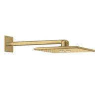 GROHE Rainshower 310 SmartActive Cube Set soffione doccia (braccio 430 mm, soffione 310 mm, sistema anti-calcare), Oro Spazzolato, 26479GN0