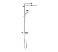 Grohe Rainshower SmartActive 310 - Sistema Doccia con Termostato Integrato, rif. 26652000, Soffione Rainshower Mono, Ecojoy portata limitata a 9.5l/min, Squadrato, Cromo