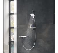 Grohe Rainshower SmartActive Cube - Set doccetta 130 9,5 l/min, 3 getti, asta 600 mm e flessibile, bianco luna 26584LS0